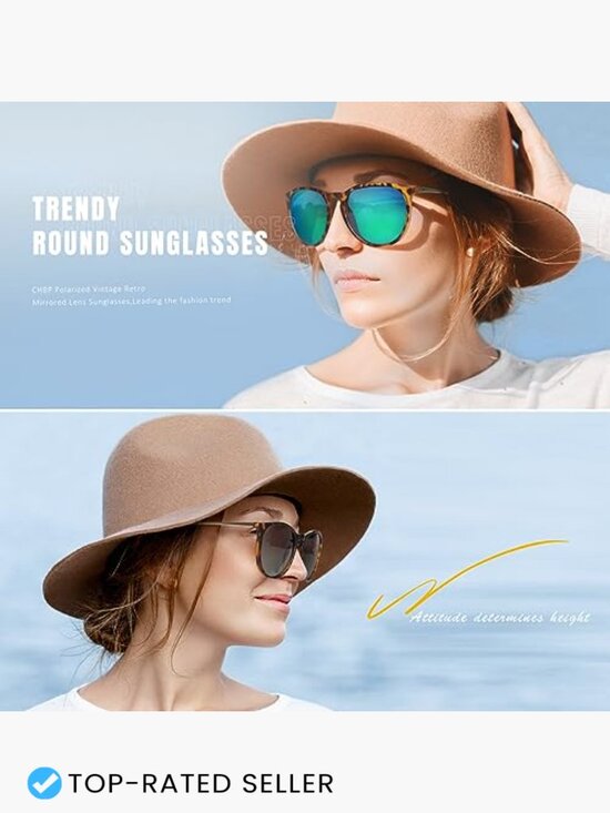 Polarized Retro Round Sunglasses Vintage Trendy Unisex UV Protection Mirrored